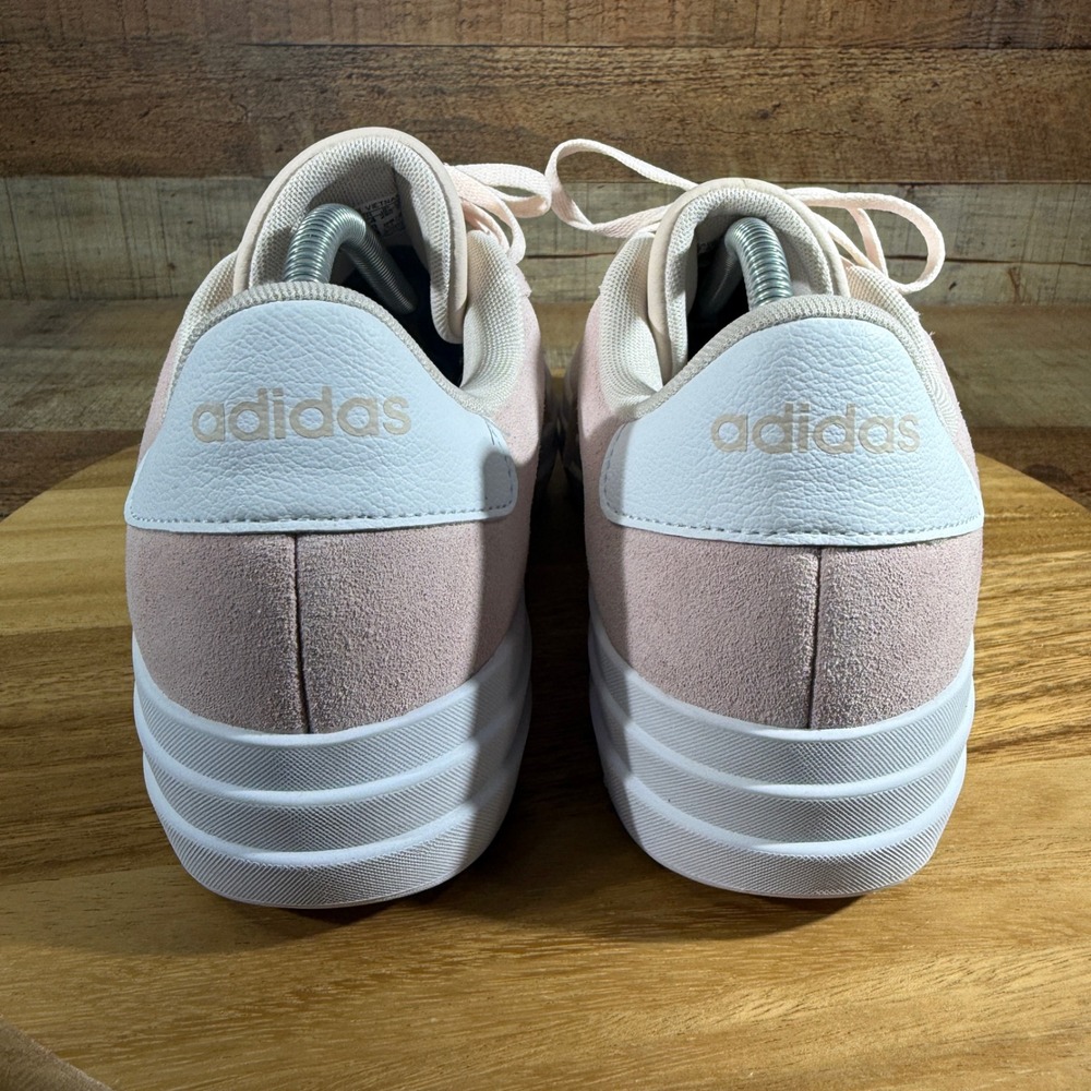 Adidas VL Court Bold Platform Sneakers Womens 11 Pink Suede IH9996 Low Top Shoes - Picture 4 of 8